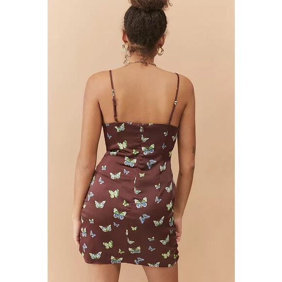 URBAN OUTFITTERS Mallory Butterfly Mini Slip Dress Spaghetti Strap Women's S - Picture 5 of 12